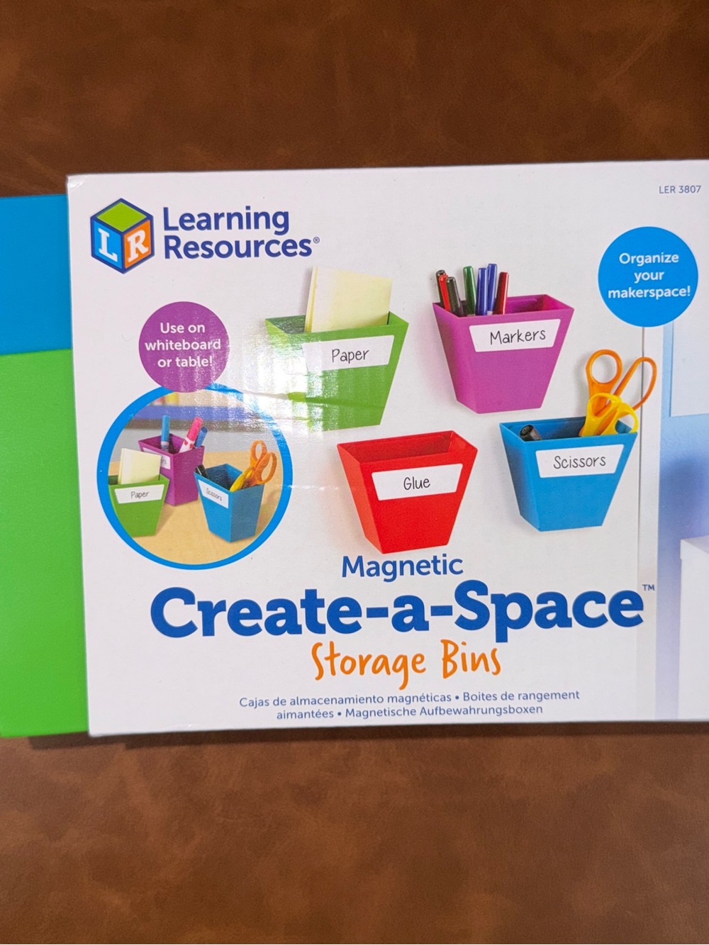 NWT- Magnetic Create-a-Space Storage Bins - Multi-Color